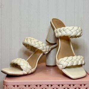 A NEW DAY Elegant Cream Braided Women's Heels